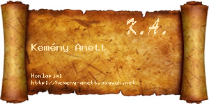 Kemény Anett névjegykártya