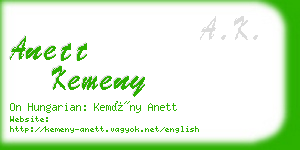 anett kemeny business card